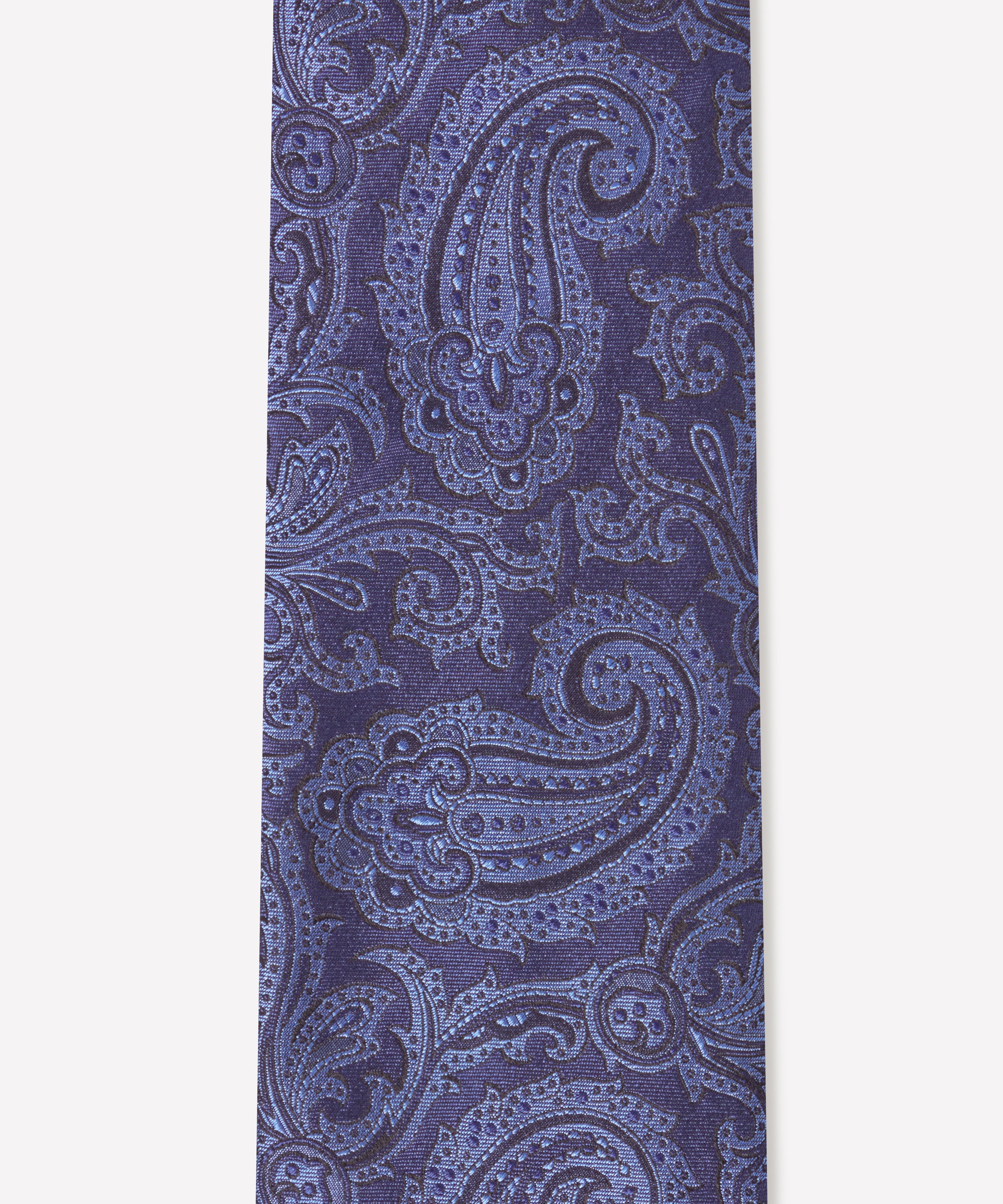 Navy & Blue Contrast Paisley Silk Tie