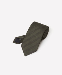 Deep Green Tonal Striped Silk Tie