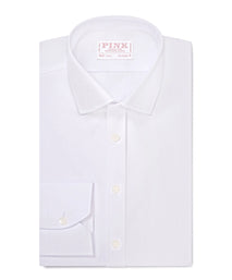 White Tailored Fit Poplin Formal Shirt