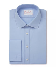 Pale Blue Tailored Fit Double Cuff Ramses Poplin Formal Shirt