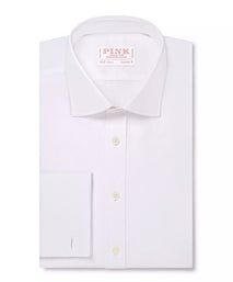 White Classic Fit Double Cuff Ramses Poplin Formal Shirt