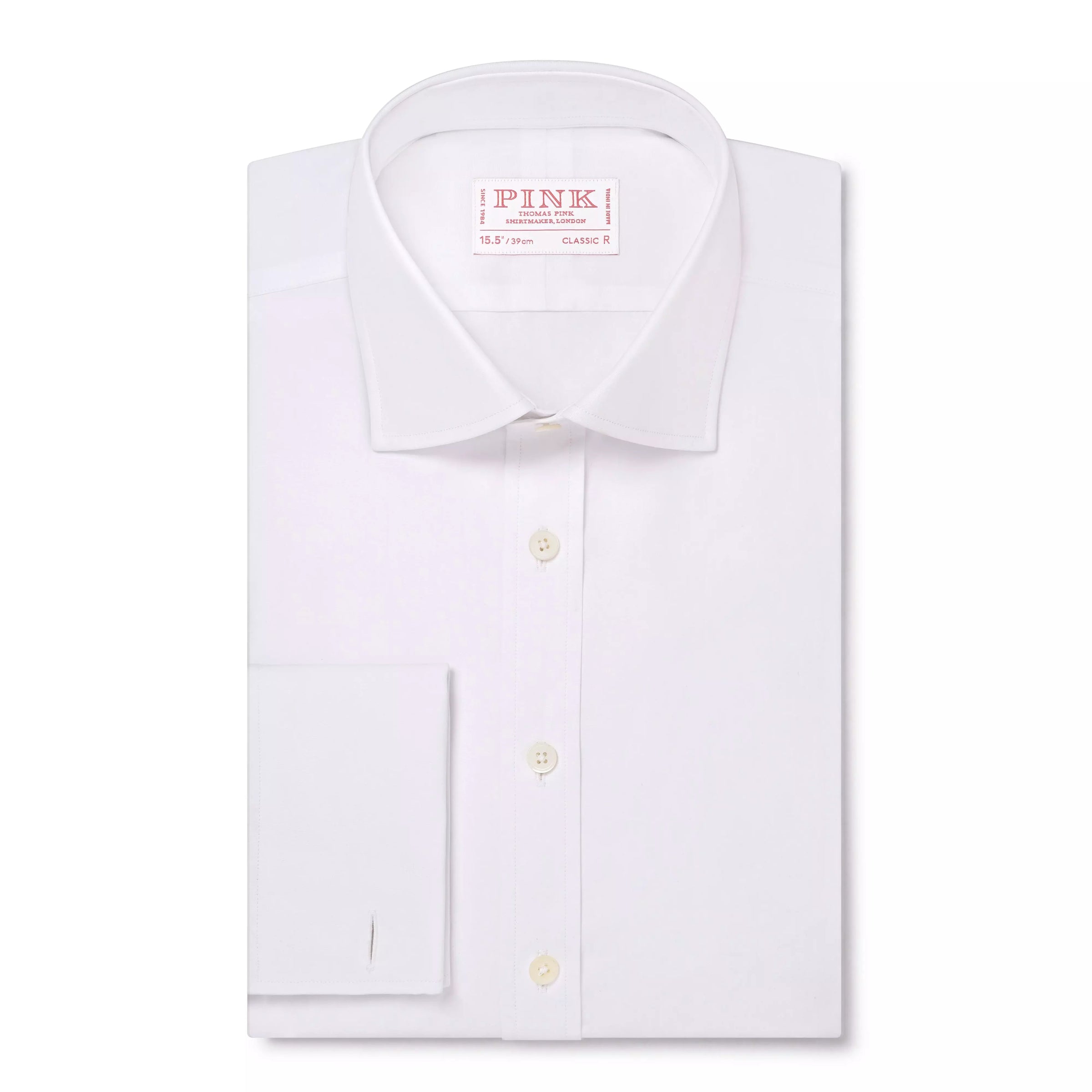 White Classic Fit Double Cuff Ramses Poplin Formal Shirt