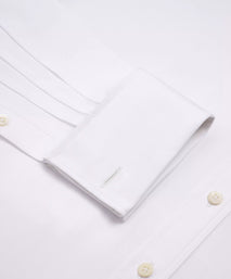 White Classic Fit Double Cuff Ramses Poplin Formal Shirt