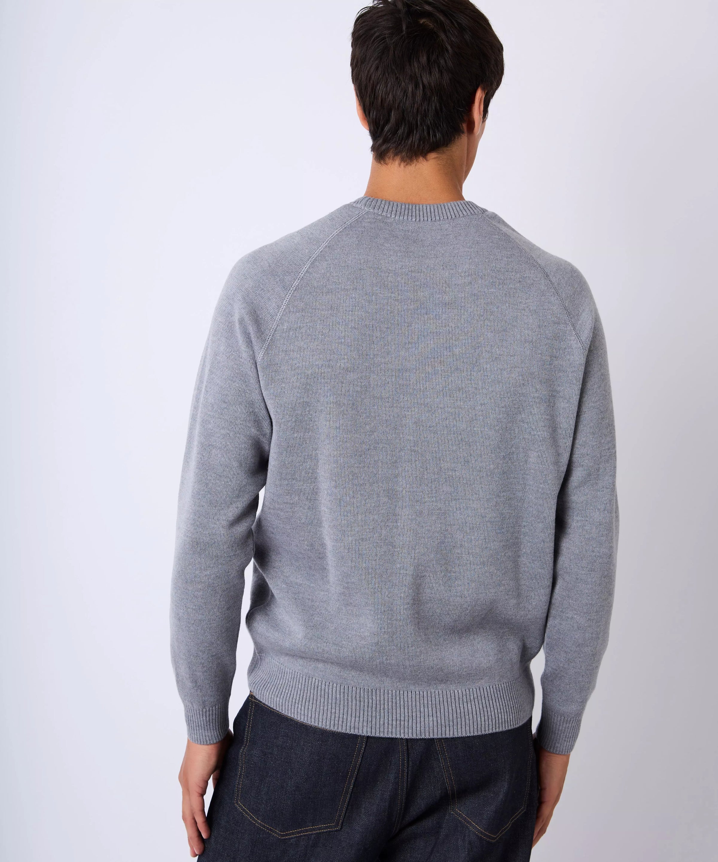 Grey Knitted Crew Neck Sweatshirt