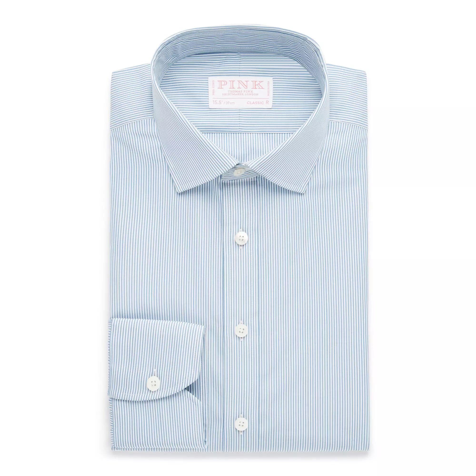 Seas Blue & White Classic Fit Supraluxe Fine Bengal Formal Shirt