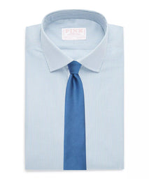 Seas Blue & White Classic Fit Supraluxe Fine Bengal Formal Shirt