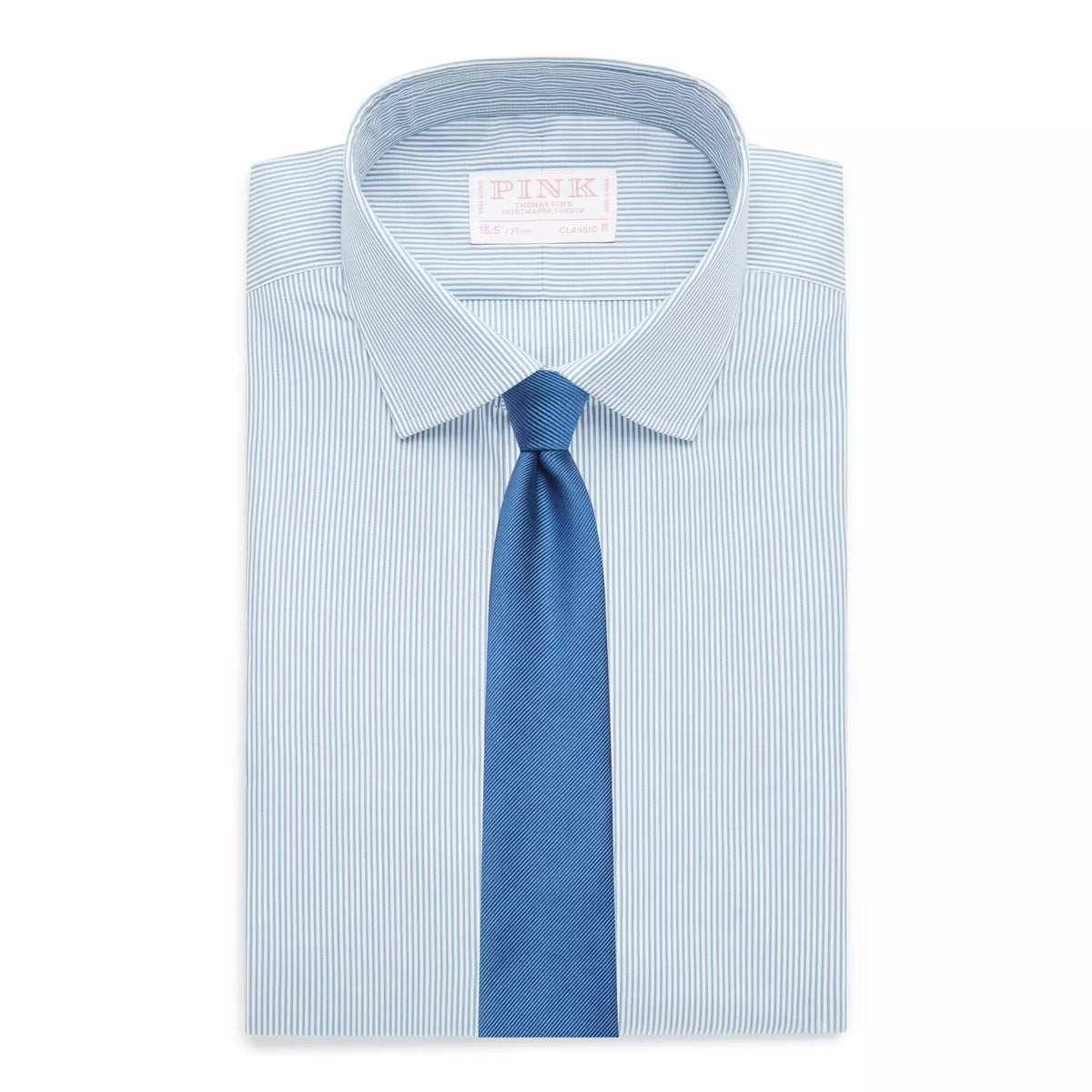 Seas Blue & White Classic Fit Supraluxe Fine Bengal Formal Shirt