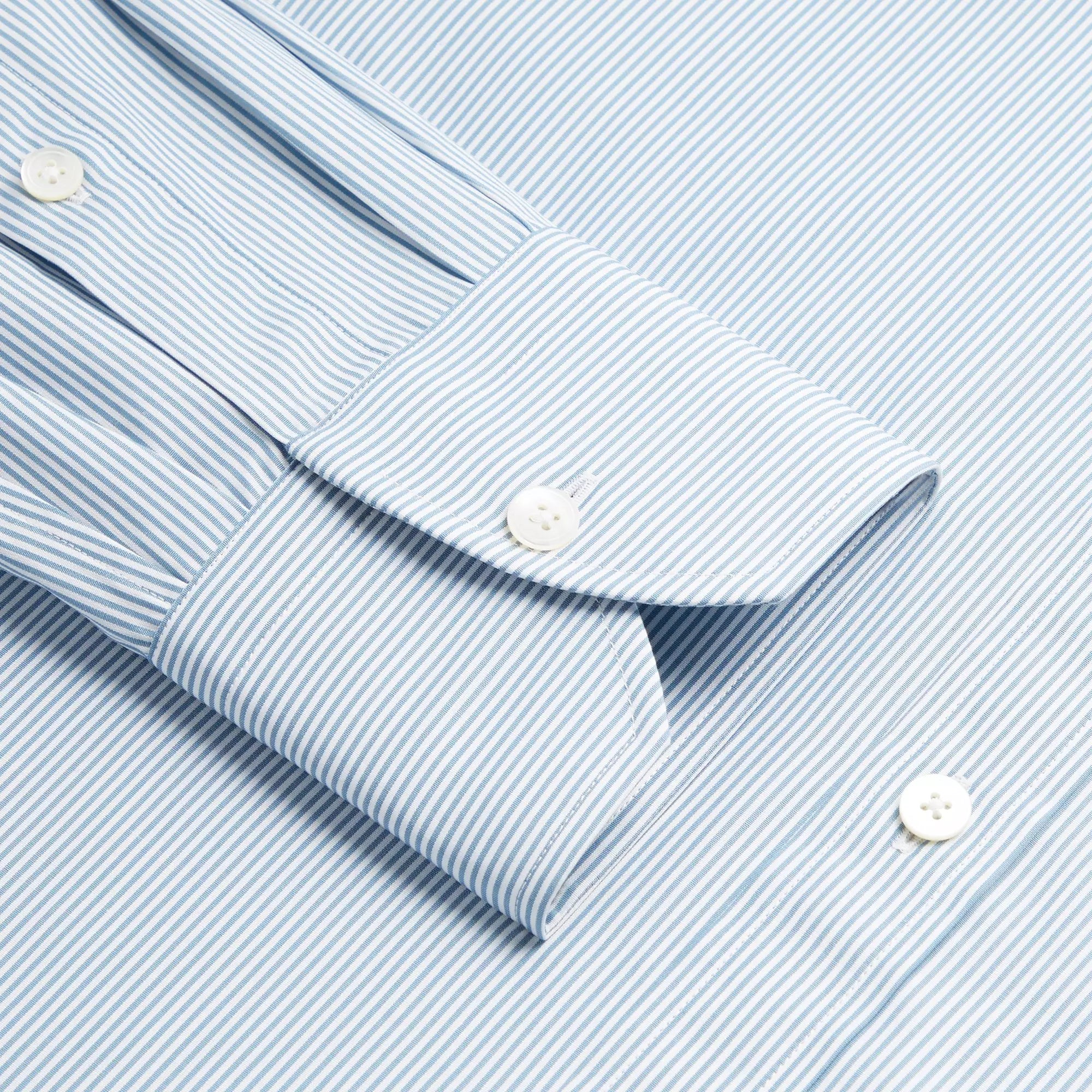 Seas Blue & White Classic Fit Supraluxe Fine Bengal Formal Shirt