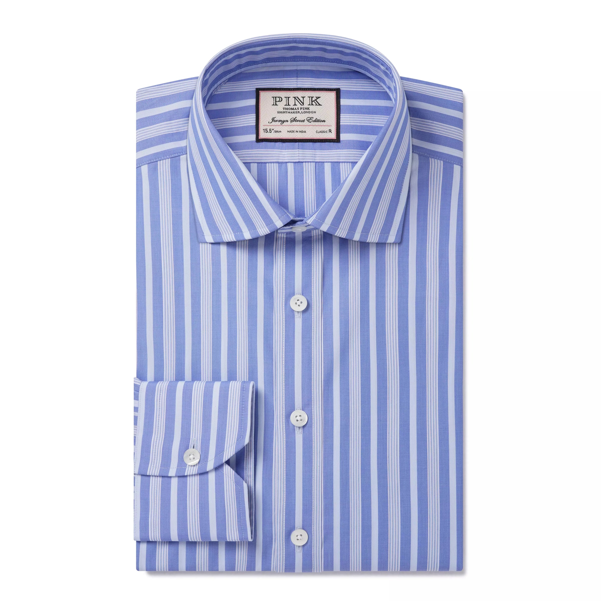 Pale Blue & Blue Classic Fit Formal Bedford Stripe Shirt