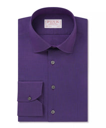 Purple Slim Fit Lightweight End on End Formal Shirt